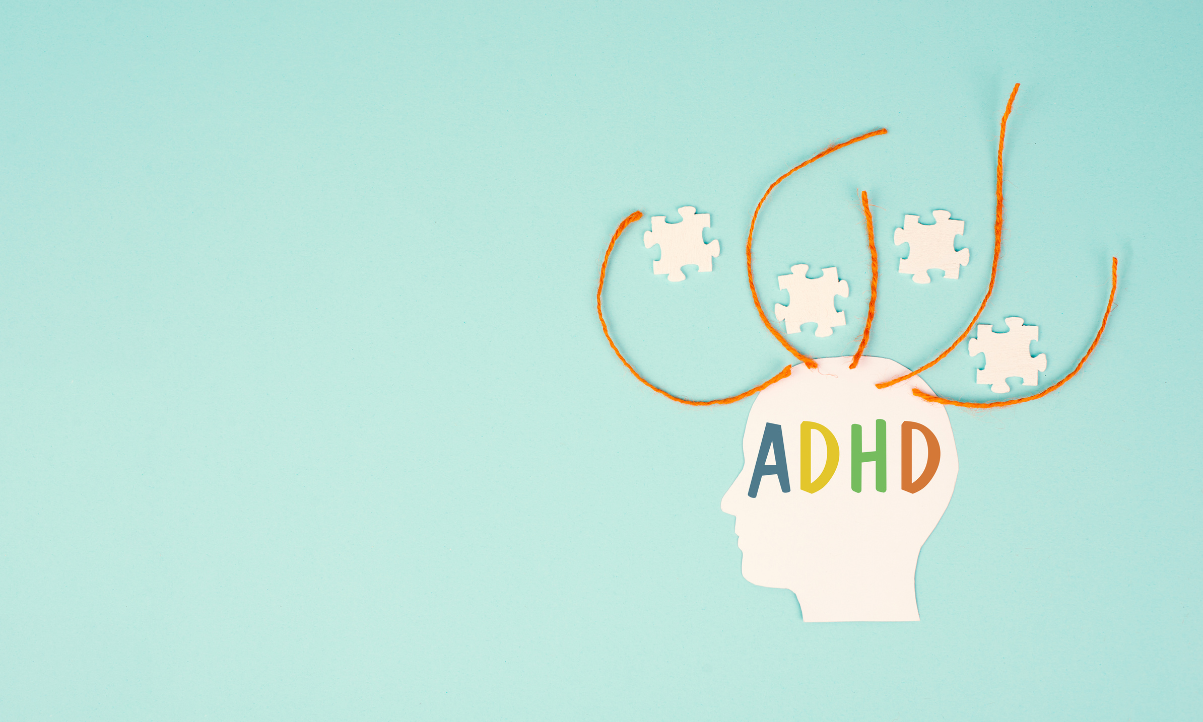 ADHD, attention deficit hyperactivity disorder, mental health, head with puzzle pieces